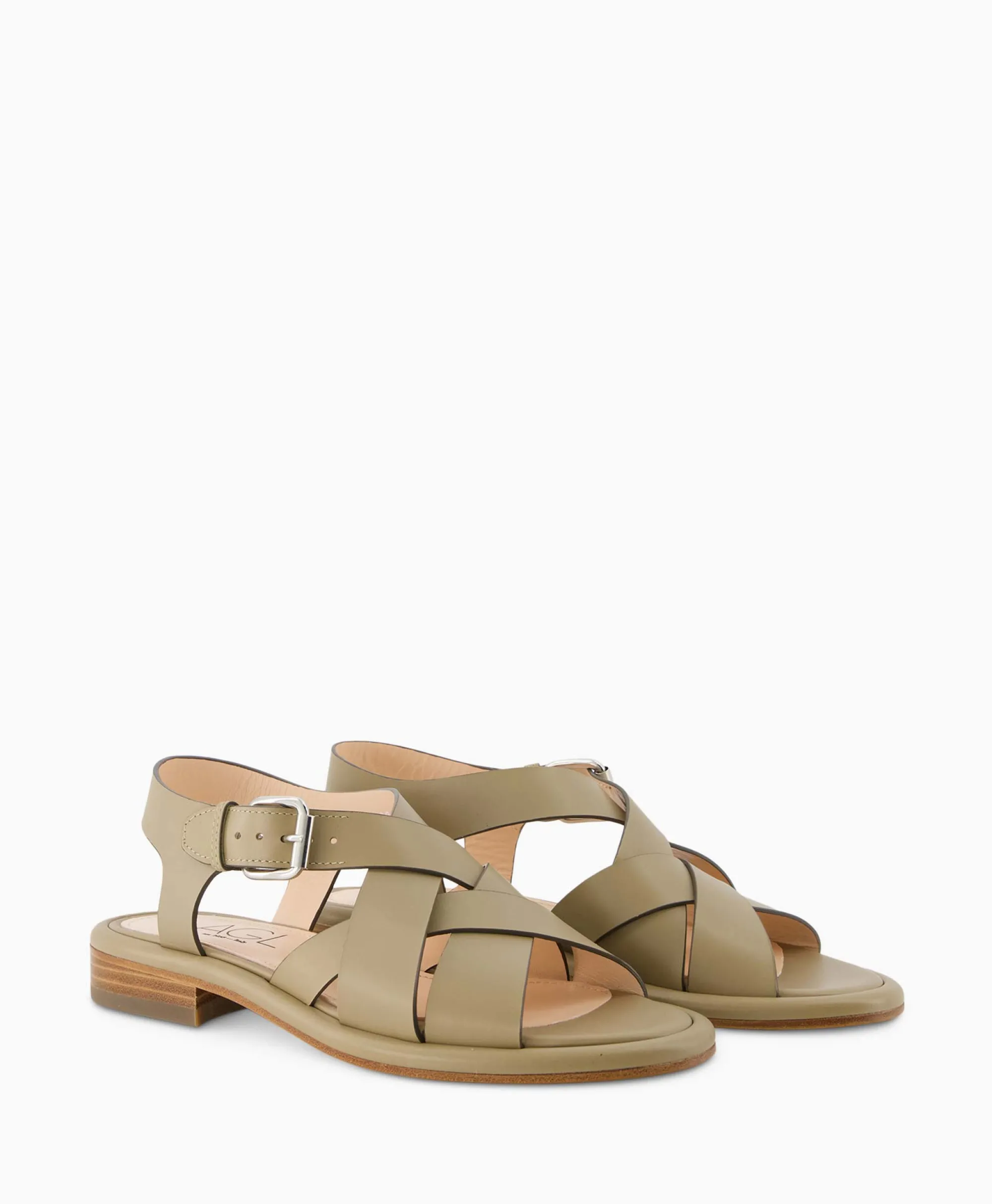 Agl Sandaal Zonder Hak Alison Multi Khaki*Dames Sandalen