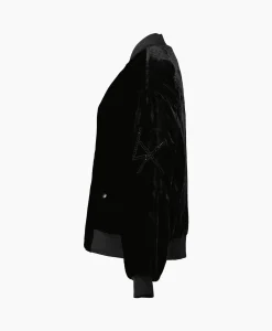 Alix The Label Bomberjack Ladies Woven Oversized Velvet Zwart*Dames Jassen