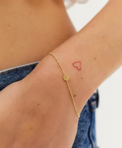 Anna+nina Armband Smiley Bracelet Silver Goldplated Goud*Dames Sieraden