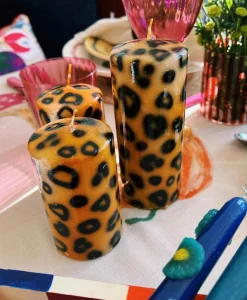 Anna+nina Kaars Small Leopard Print Pillar Candle Bruin*Lifestyle Lifestyle