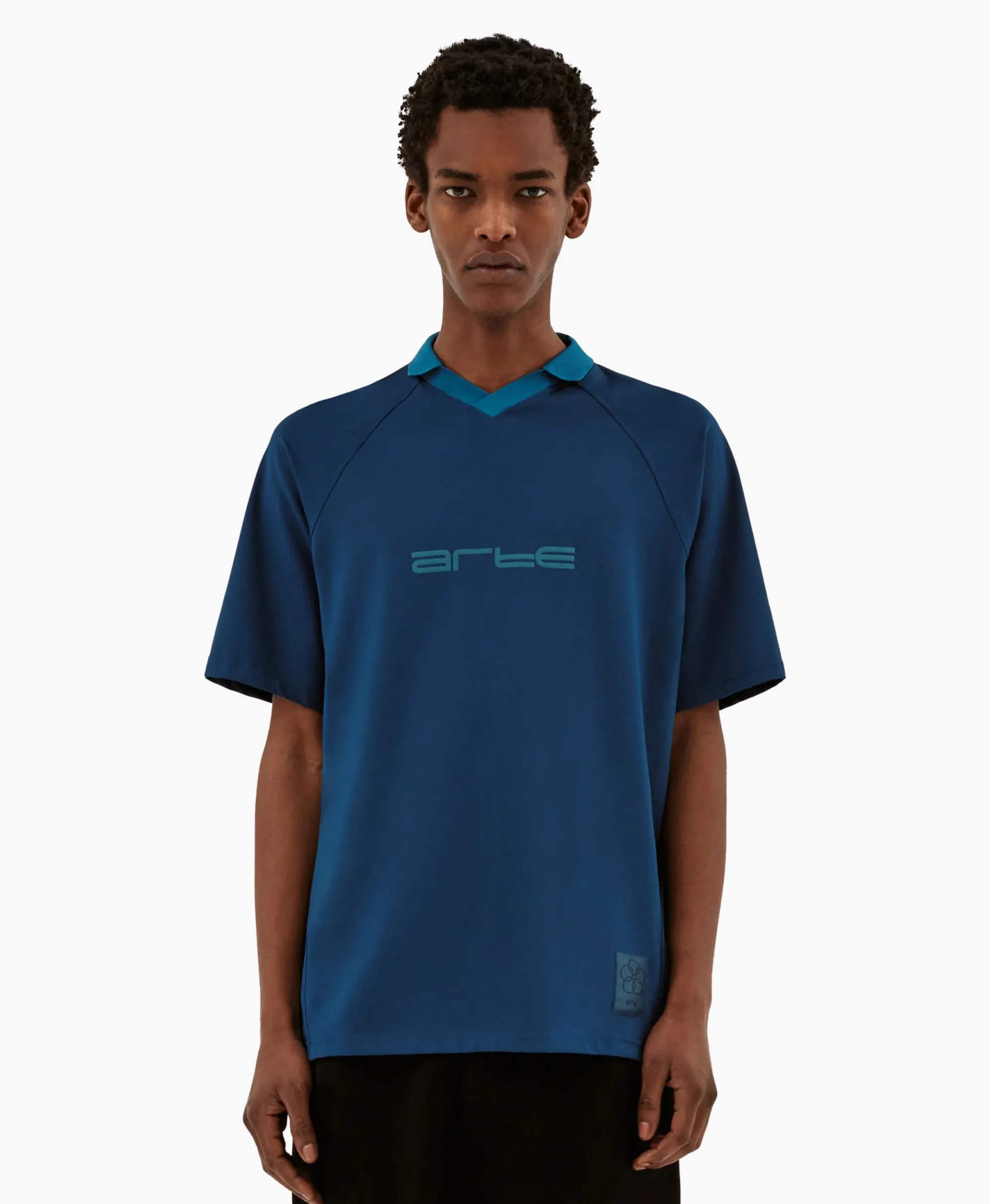 Arte Antwerp T-Shirt Korte Mouw Sport Fleece Arte Chest Contras Donker Blauw*Heren T-Shirts