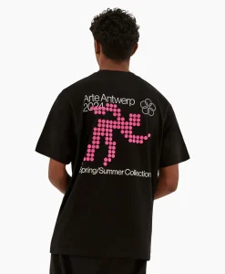 Arte Antwerp T-Shirt Korte Mouw Circle Runner Back Print Zwart*Heren T-Shirts