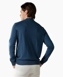 Aurelien Pullover Buttonless Polo L Blauw*Heren Truien