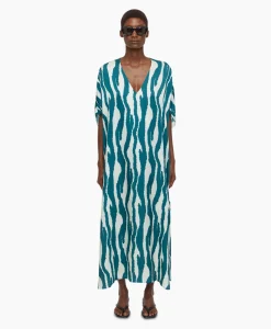 Closed Maxi Jurk Caftan Blauw*Dames Jurken