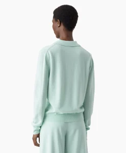 Closed Pullover Polo Longsleeve Groen*Dames Truien