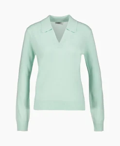 Closed Pullover Polo Longsleeve Groen*Dames Truien