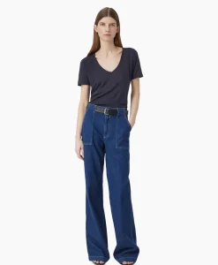 Closed T-Shirt Korte Mouw V-Neck Blauw*Dames T-Shirts & Tops