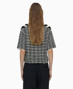 Closed Vest V Short Sleeve Zwart*Dames Vesten