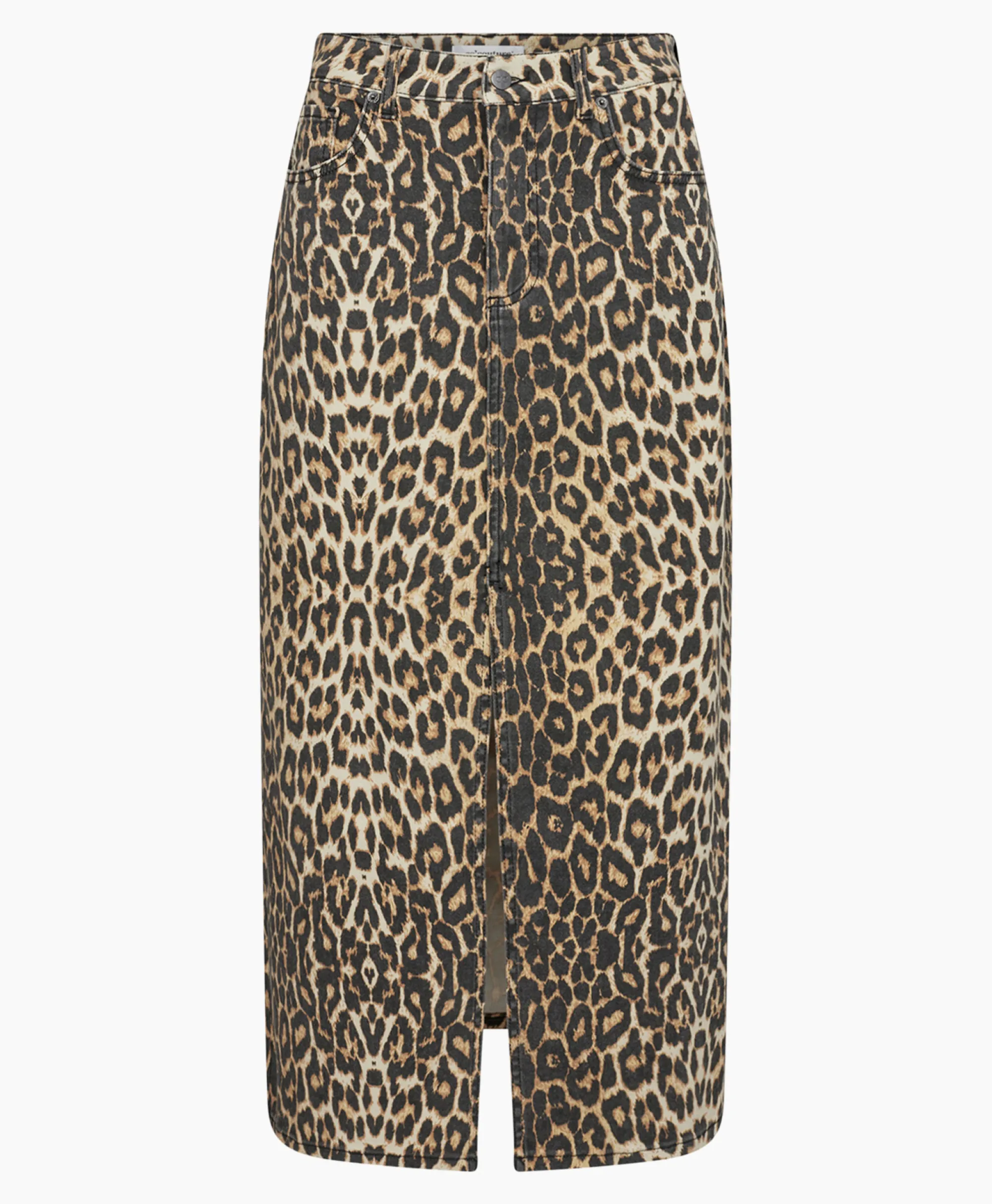 Co'couture Co'Couture Midi Rok Leo Denim Slitbruin*Dames Rokken