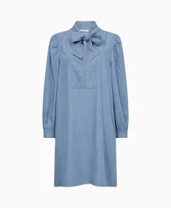 Co'couture Co'Couture Mini Jurk Titus Denim Bow Blauw*Dames Jurken