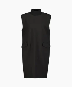 Co'couture Co'Couture Mini Jurk Volacc Rib Turtleneck Zwart*Dames Jurken