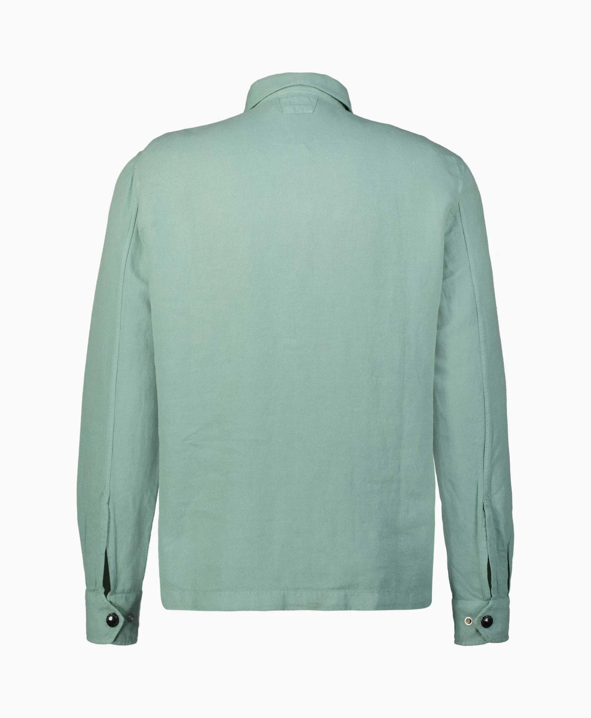 Cp Company Overshirt Broken Linen Cotton Groen*Heren Jassen