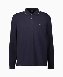 Cp Company Polo Stretch Piquet Regular Long Sleeve Donker Blauw*Heren Polo's
