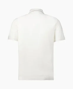 Cp Company Polo Stretch Piquet Striped Collar Wit*Heren Polo's