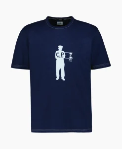 Cp Company T-Shirt Indigo Jersey Blauw*Heren T-Shirts