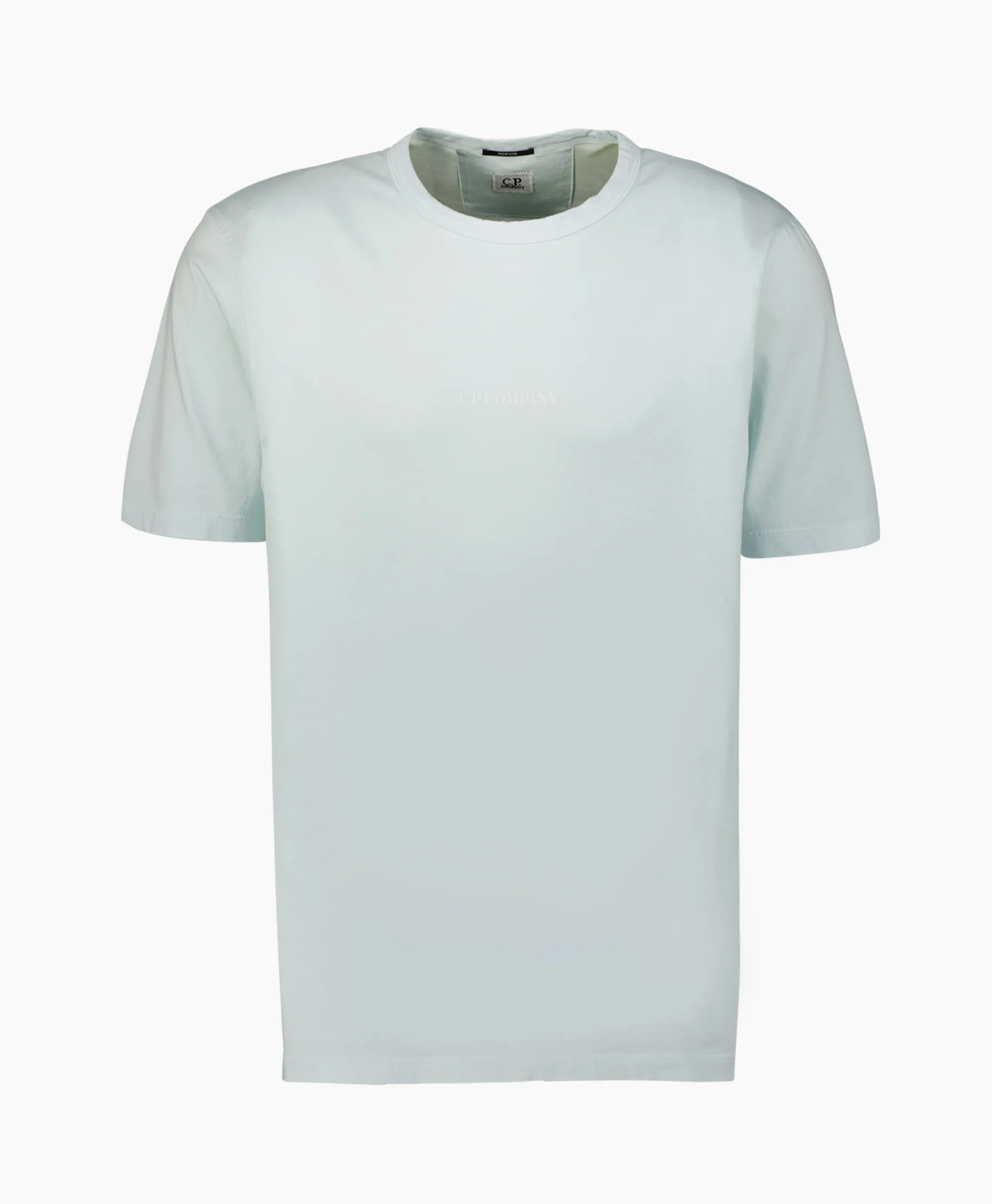 Cp Company T-Shirt Jersey Resist Dyed Logo Licht Blauw*Heren T-Shirts