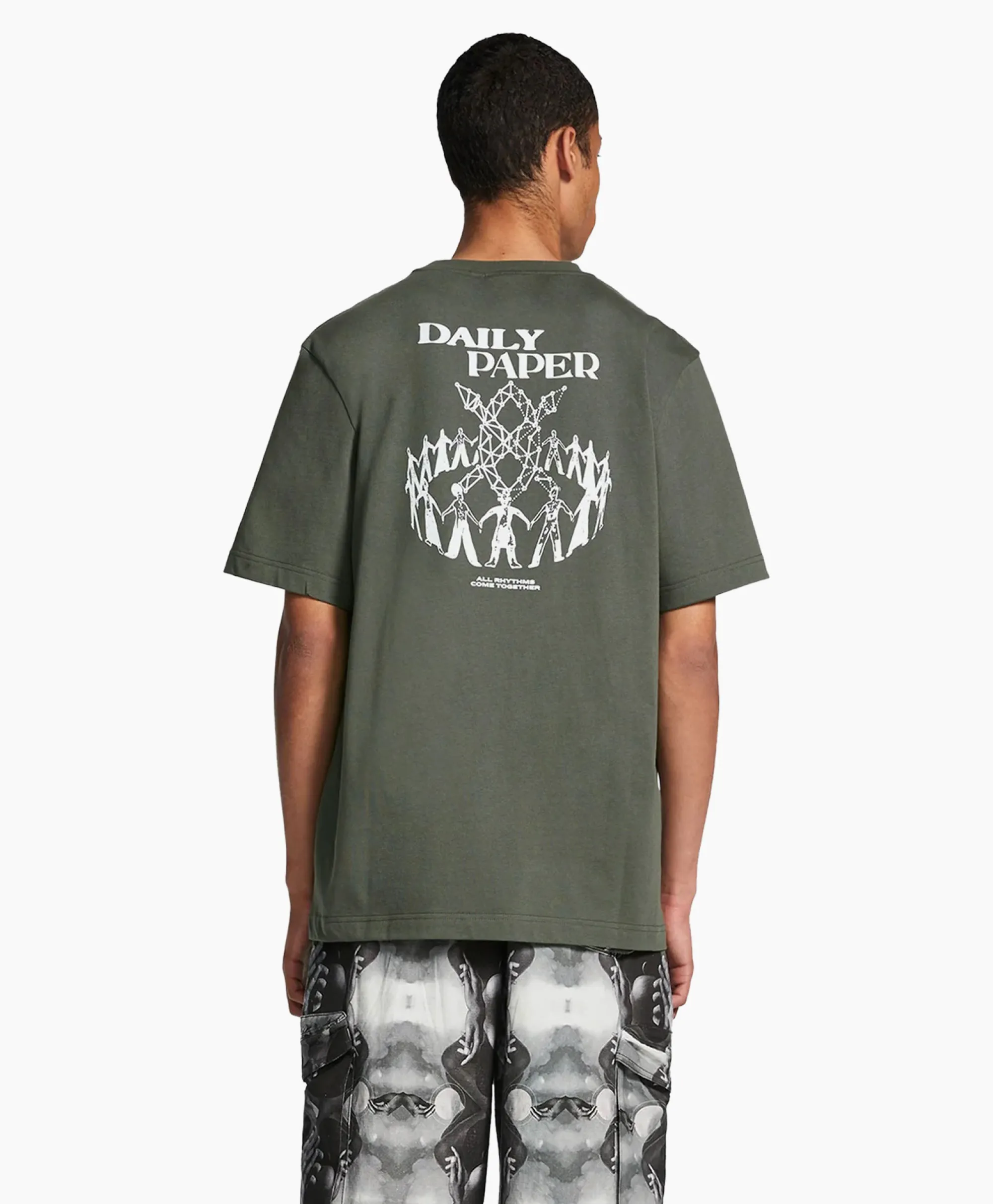 Daily Paper T-Shirt Korte Mouw Hand Donker Groen*Heren T-Shirts