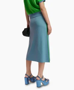 Essentiel Antwerp Midi Rok Folder Blauw*Dames Rokken