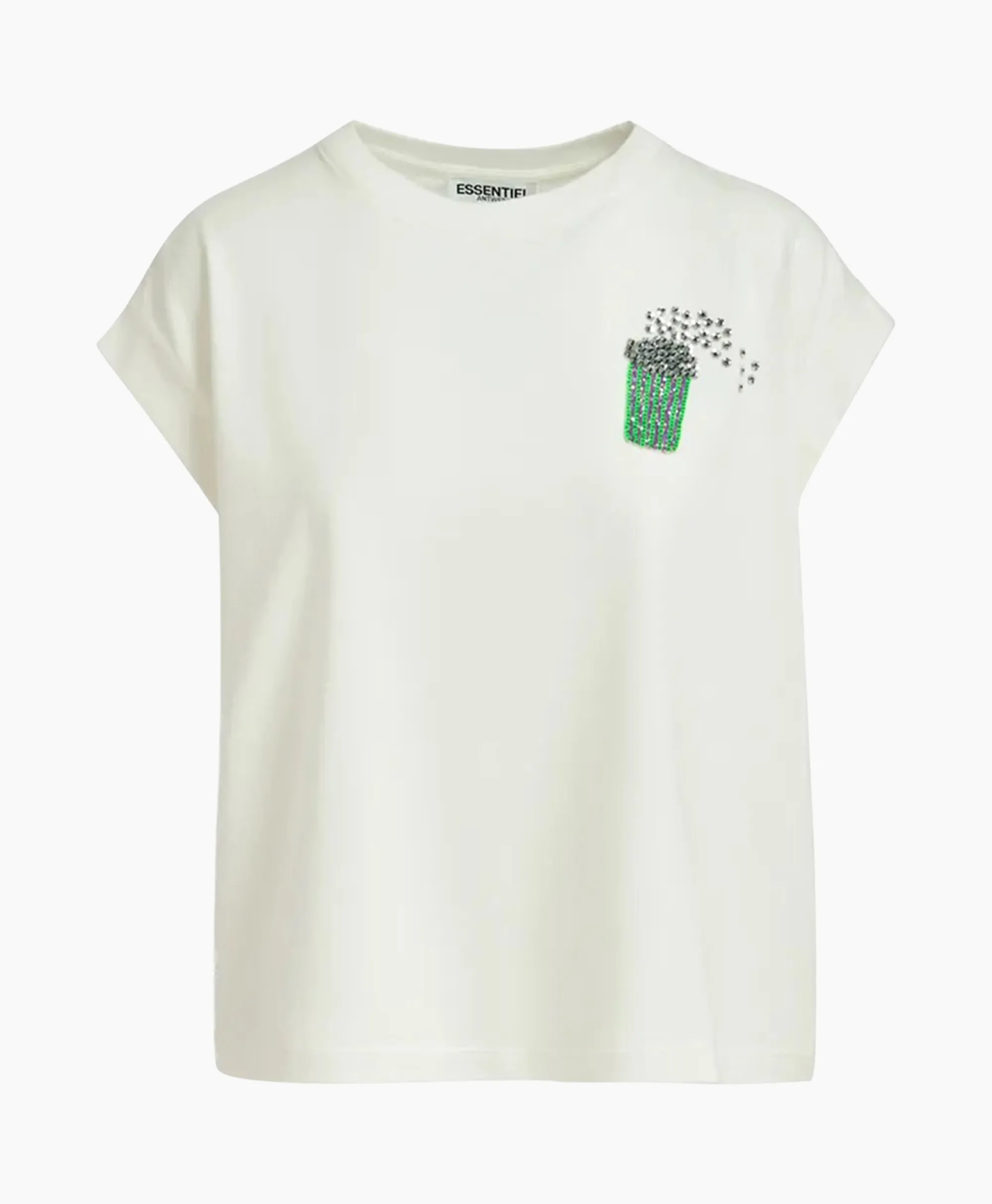 Essentiel Antwerp T-Shirt Korte Mouw Faustina Off White*Dames T-Shirts & Tops