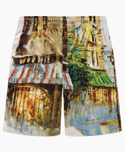Flâneur Flaneur Korte Broek Short Somewhere In Europe Wit Dessin*Heren Broeken