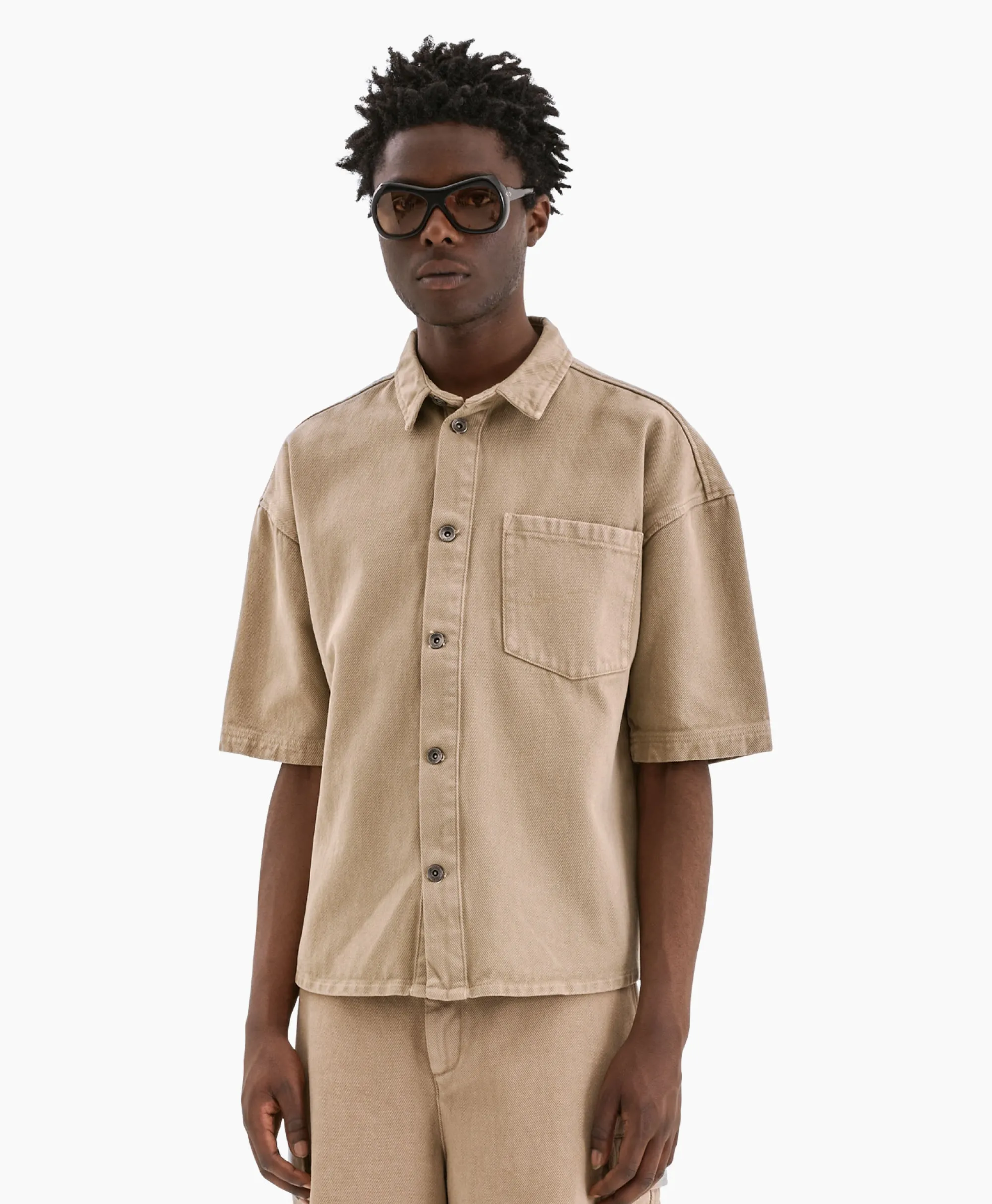 Flâneur Flaneur Overshirt Denim Beige*Heren Jassen