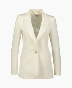 Forte_forte Blazer Jacket Diagonal Structure Couture Ecru*Dames Blazers