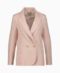 Forte_forte Blazer Linen Lurex Micro Herringbone Boxy Rose*Dames Blazers