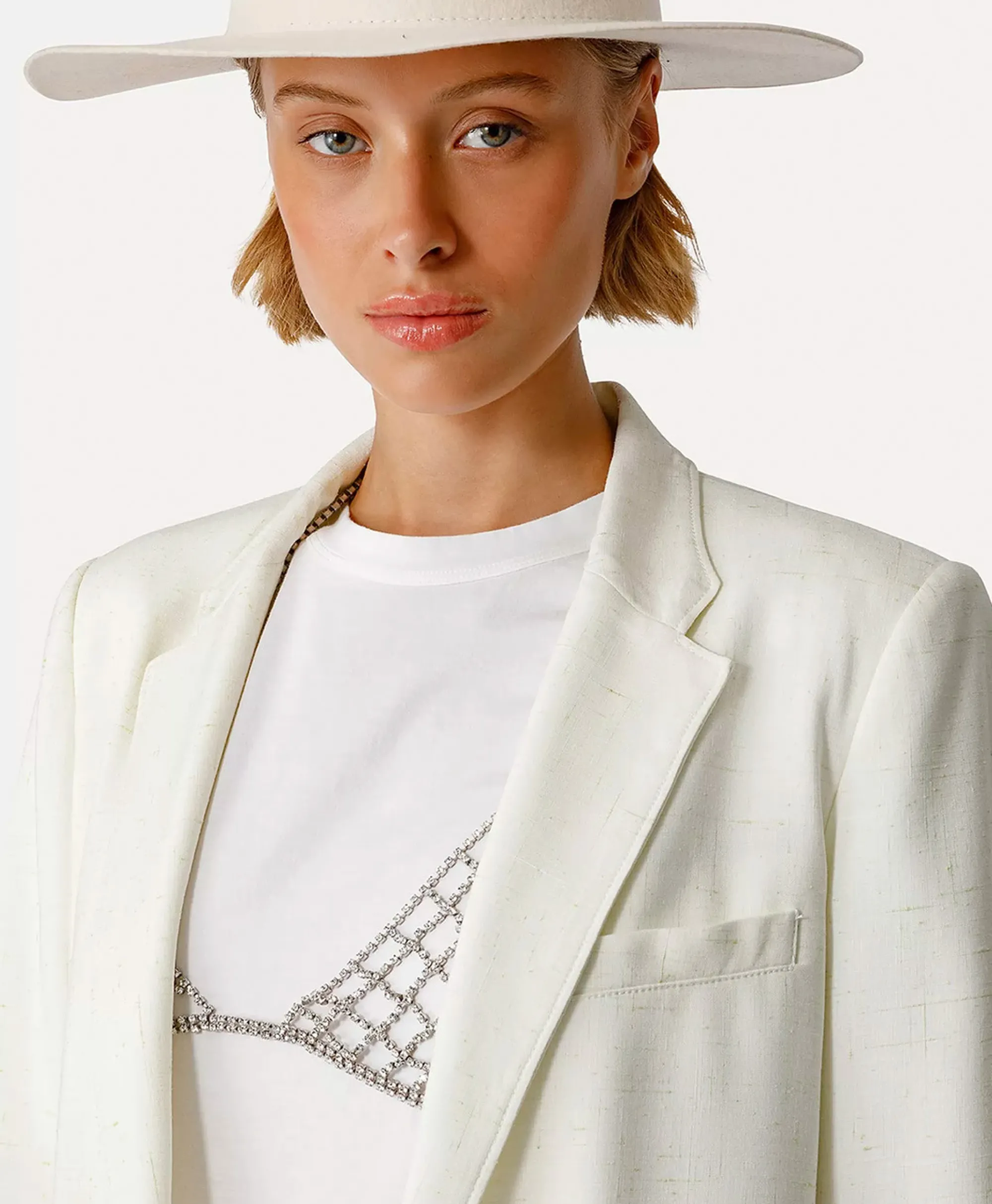Forte_forte Blazer Tweed Viscose Silk Jacket Off White*Dames Blazers