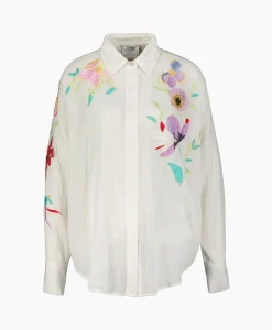 Forte_forte Blouse Heaven Embroidery Cotton Voile Wit*Dames Blouses