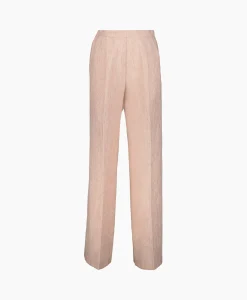 Forte_forte Pantalon Linen Lurex Micro Herringbone Wide Leg Rose*Dames Broeken