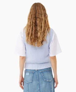 Ganni Spencer Cotton Rope Licht Blauw*Dames Truien