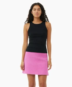 Ganni Top Soft Cotton Rib Tank Zwart*Dames T-Shirts & Tops