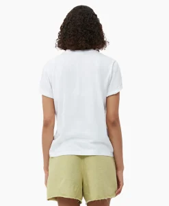 Ganni T-Shirt Korte Mouw Thin Jersey Relaxed O-Neck Wit*Dames T-Shirts & Tops