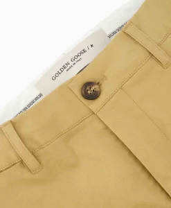 Golden Goose Broek Golden M's Chino Cotton Comfort Beige*Heren Broeken