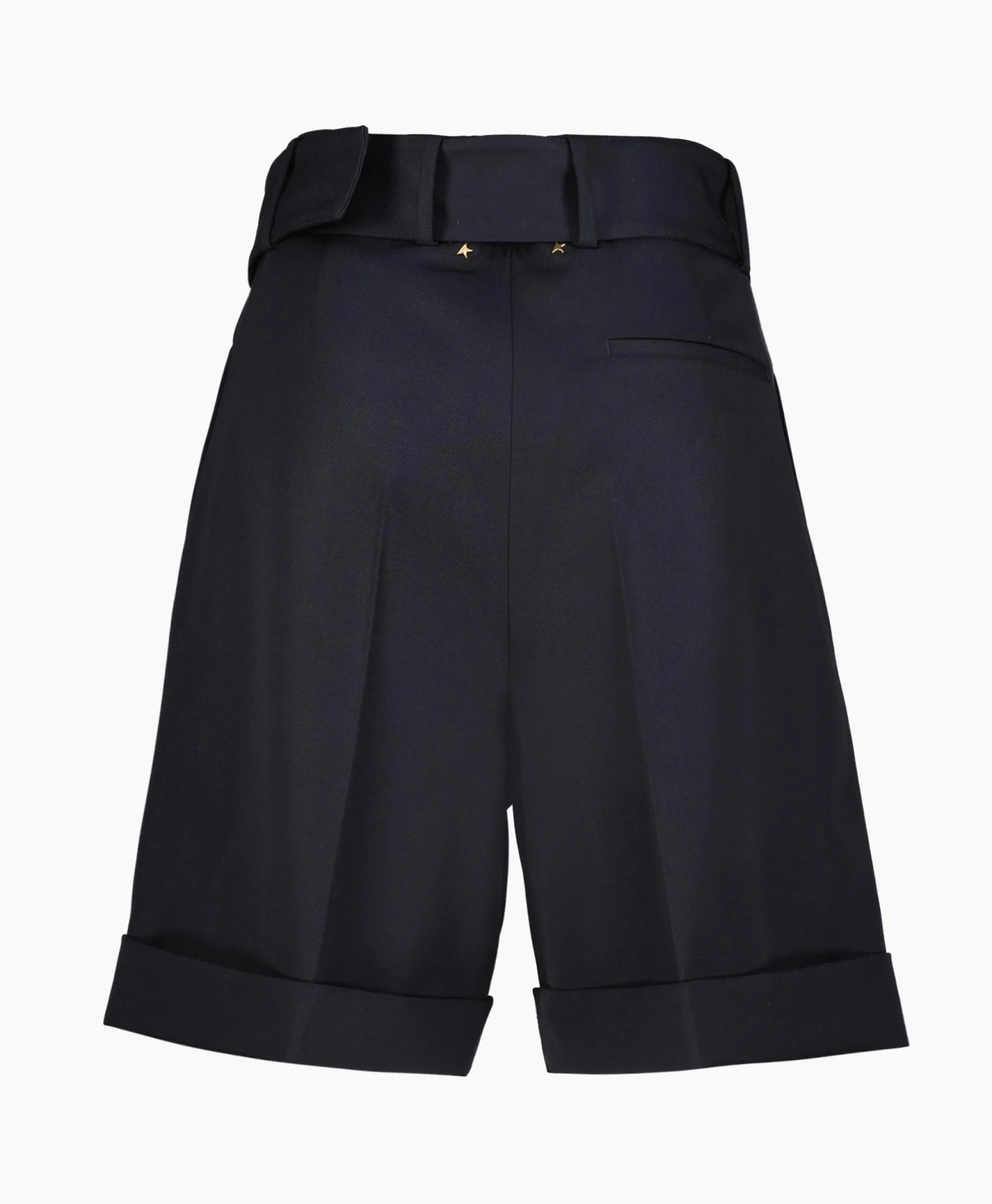 Golden Goose Korte Broek Golden W's Short Compact Gabardine Woo Donker Blauw*Dames Broeken