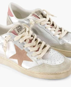 Golden Goose Sneaker Ballstar Laminated Upper Washed Suede Star Zilver*Dames Sneakers