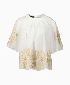 Greek Archaic Kori Blouse Pleates Labyrinth Wit*Dames Blouses