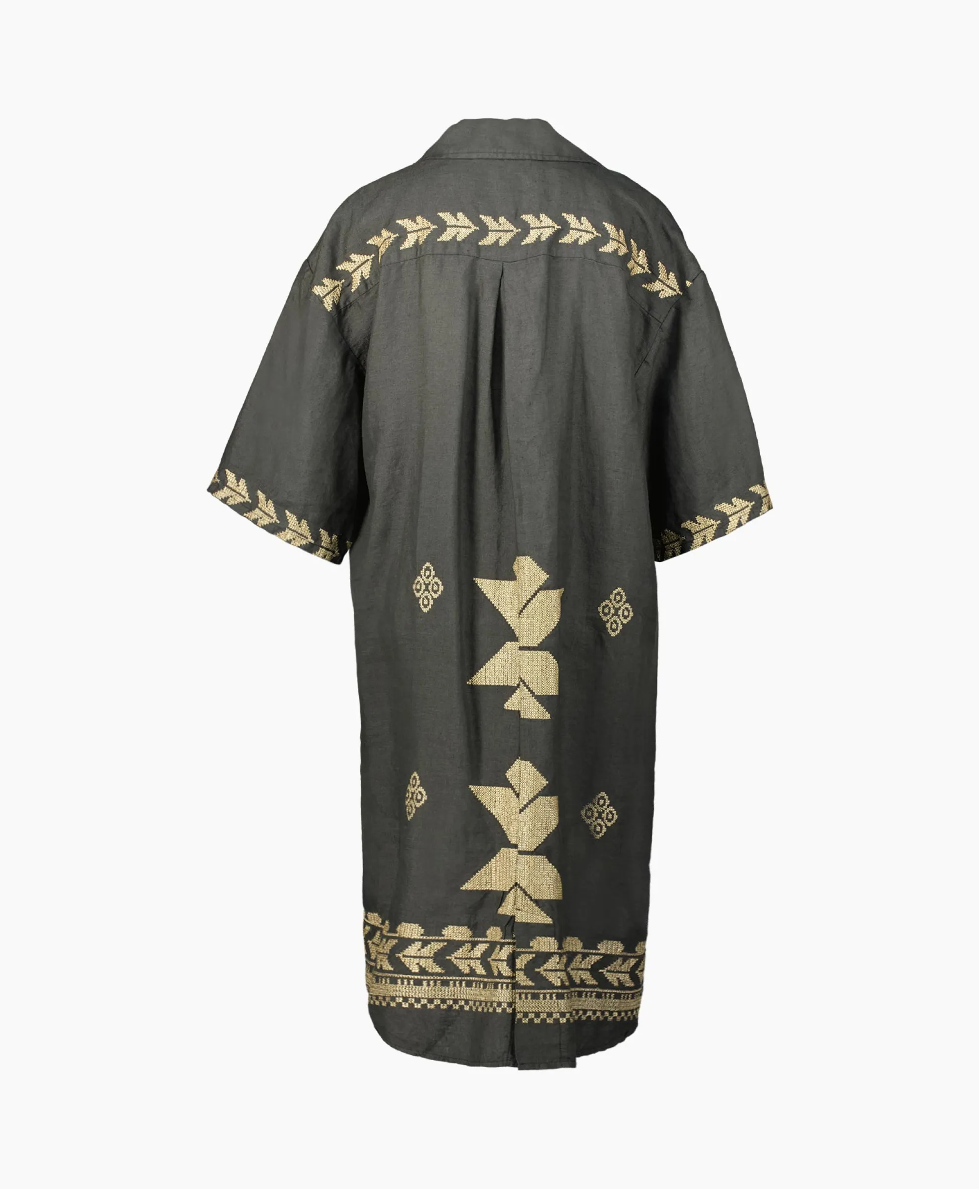 Greek Archaic Kori Maxi Jurk Aeolis Pocket Khaki*Dames Bruiloftskleding