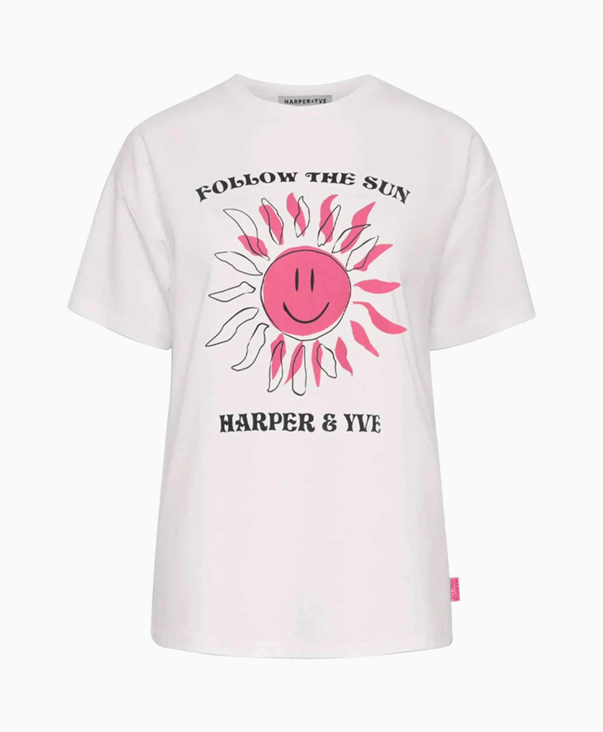 Harper & Yve Harper & Yve T-Shirt Korte Mouw Smiley-Ss Off White*Dames T-Shirts & Tops