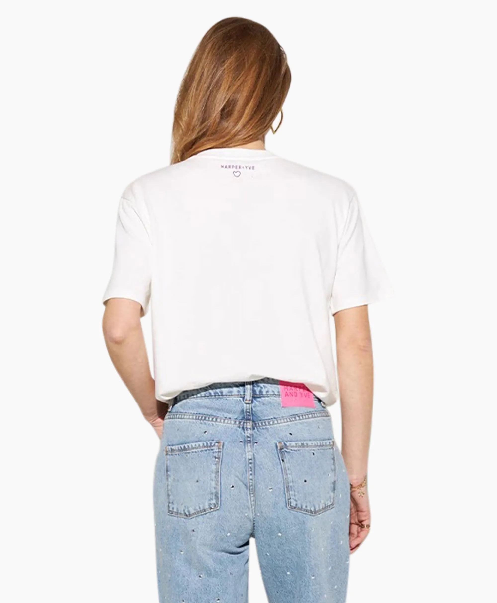 Harper & Yve Harper & Yve T-Shirt Korte Mouw Logo-Ss Off White*Dames T-Shirts & Tops