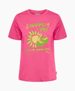 Harper & Yve Harper & Yve T-Shirt Korte Mouw Tropical-Ss Roze*Dames T-Shirts & Tops