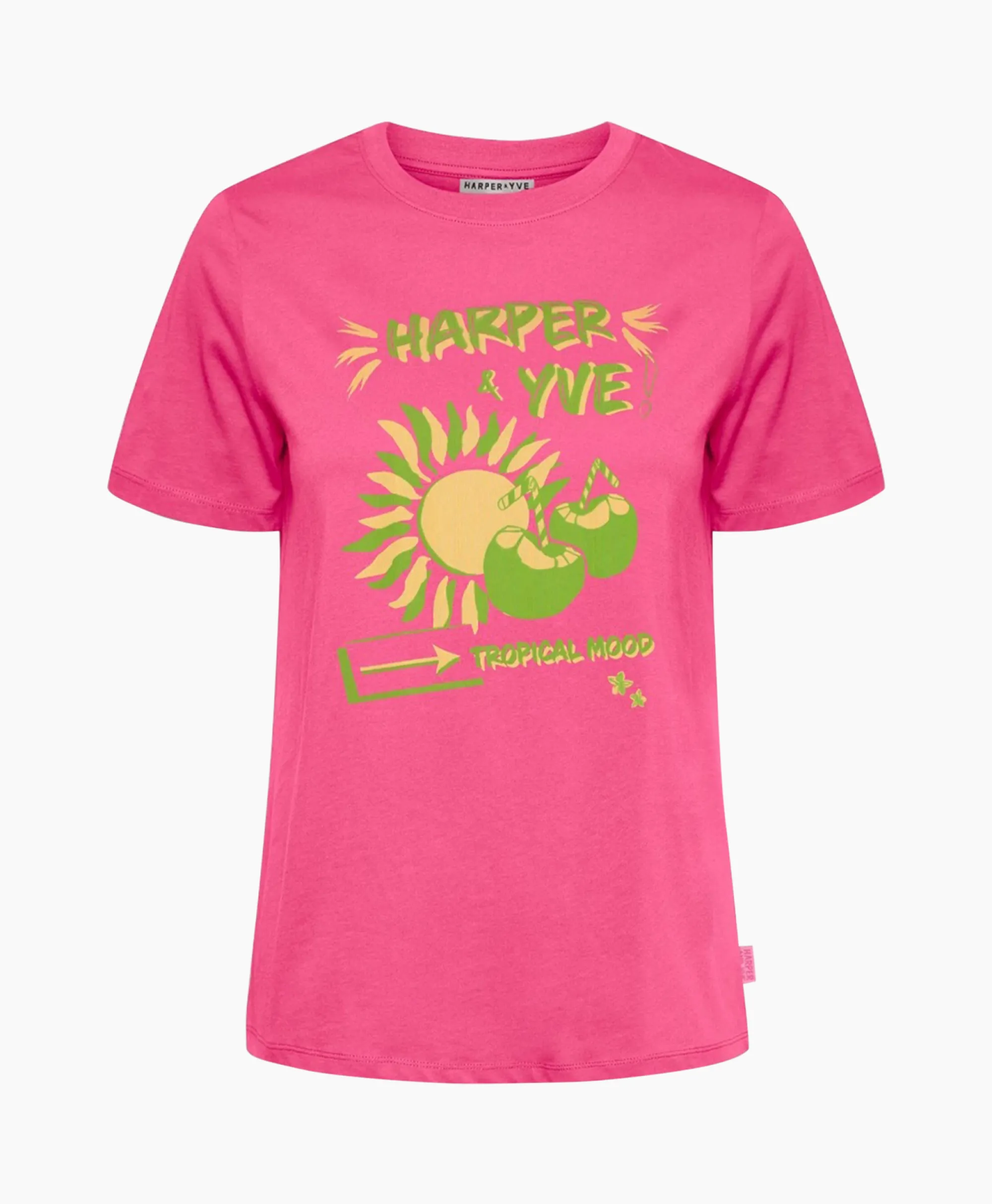 Harper & Yve Harper & Yve T-Shirt Korte Mouw Tropical-Ss Roze*Dames T-Shirts & Tops