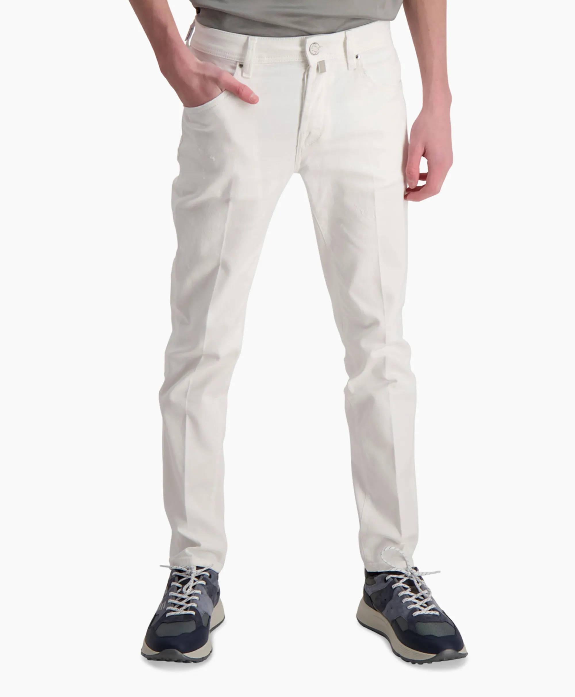 Jacob Cohen Jeans 5 Pkt Slim Crop/Carrot Scott Wit*Heren Broeken