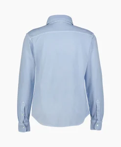 Jacob Cohen Overhemd M/L Piquet Con Ricamo Licht Blauw*Heren Overhemden