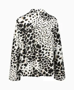Joseph Ribkoff Blouse Lange Mouw Print Wikkel Zwart Dessin*Dames Blouses