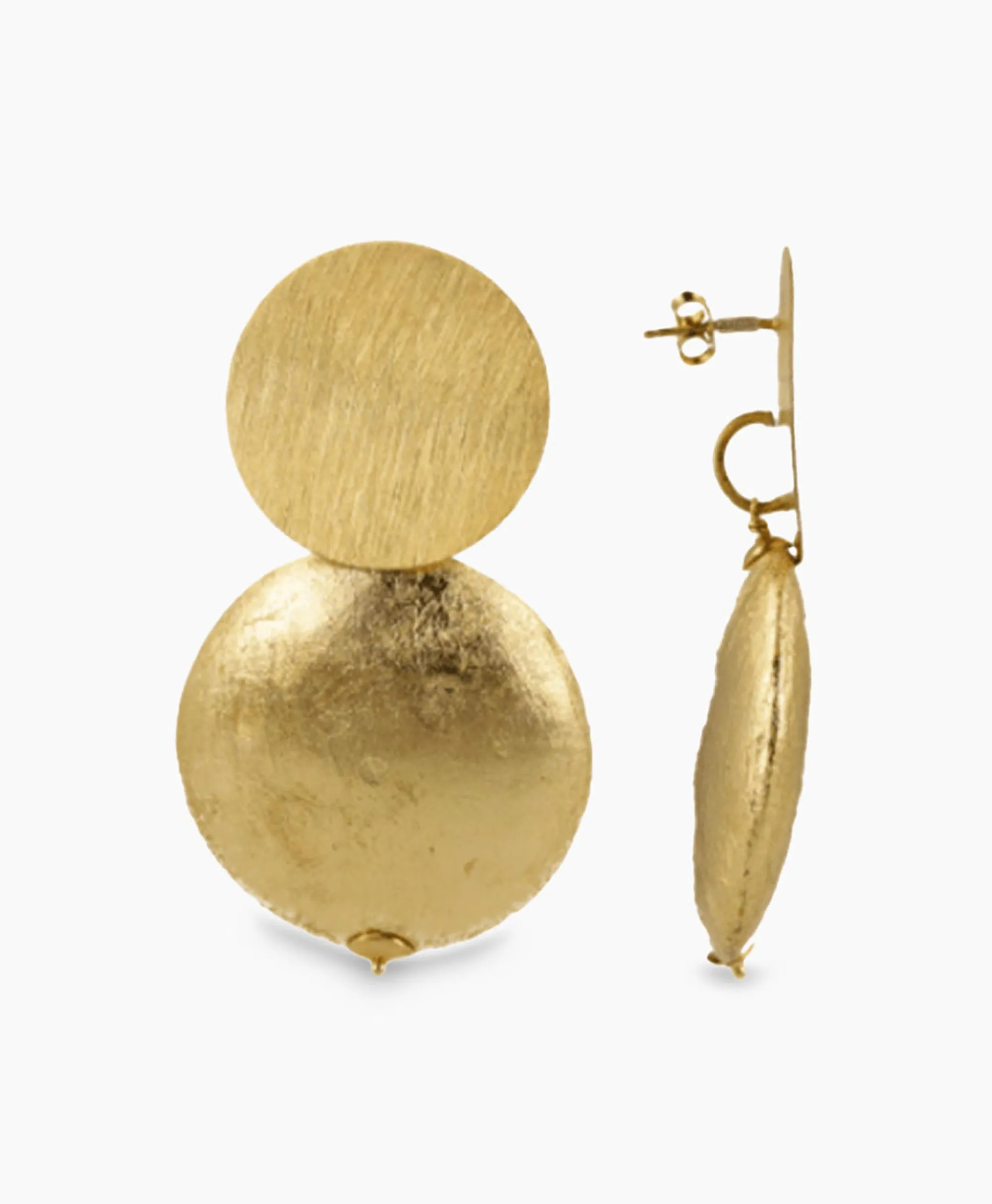 Lott. Gioielli Oorbellen Cw Earring Round Disc Xl Goud*Dames Sieraden