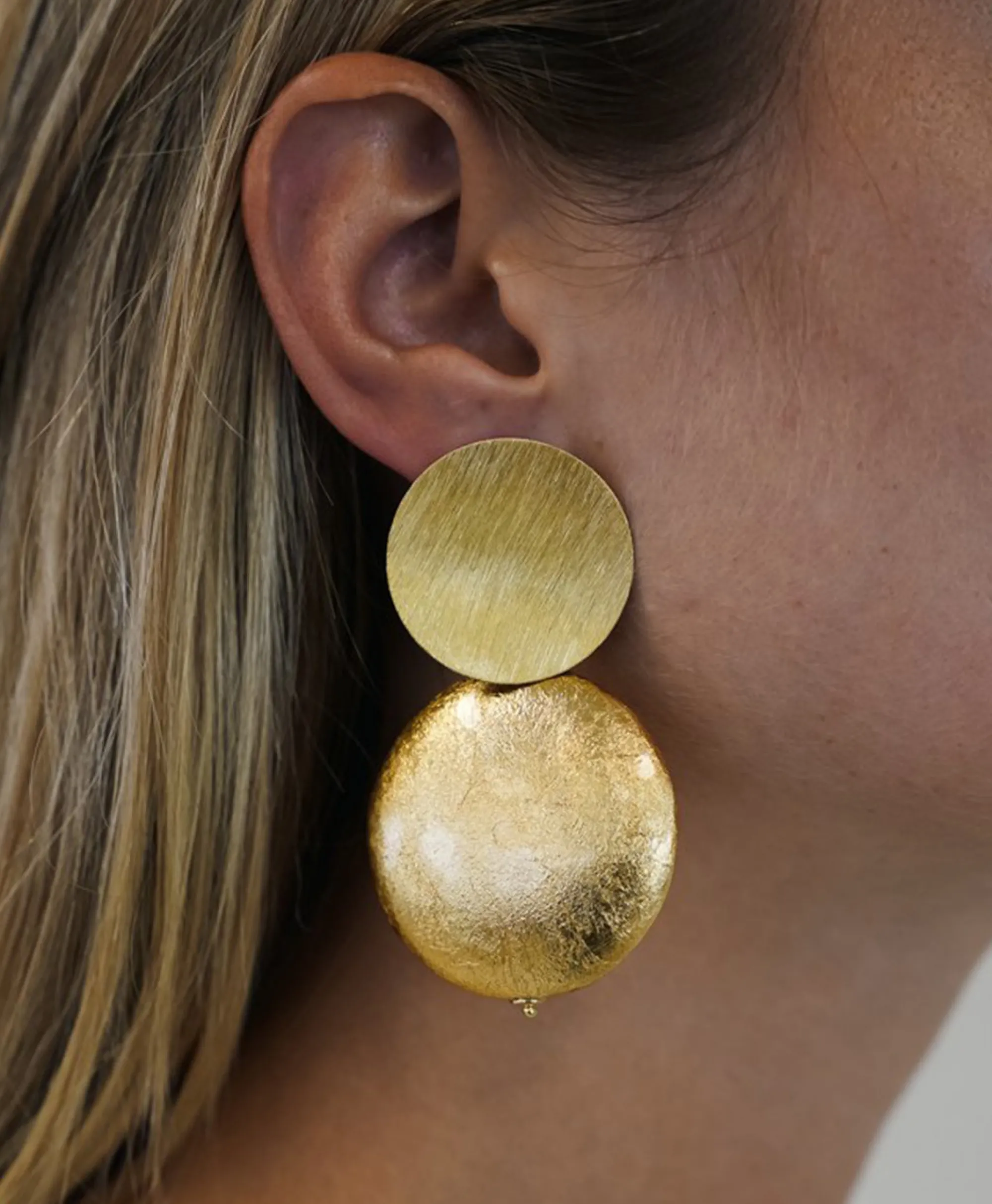 Lott. Gioielli Oorbellen Cw Earring Round Disc Xl Goud*Dames Sieraden