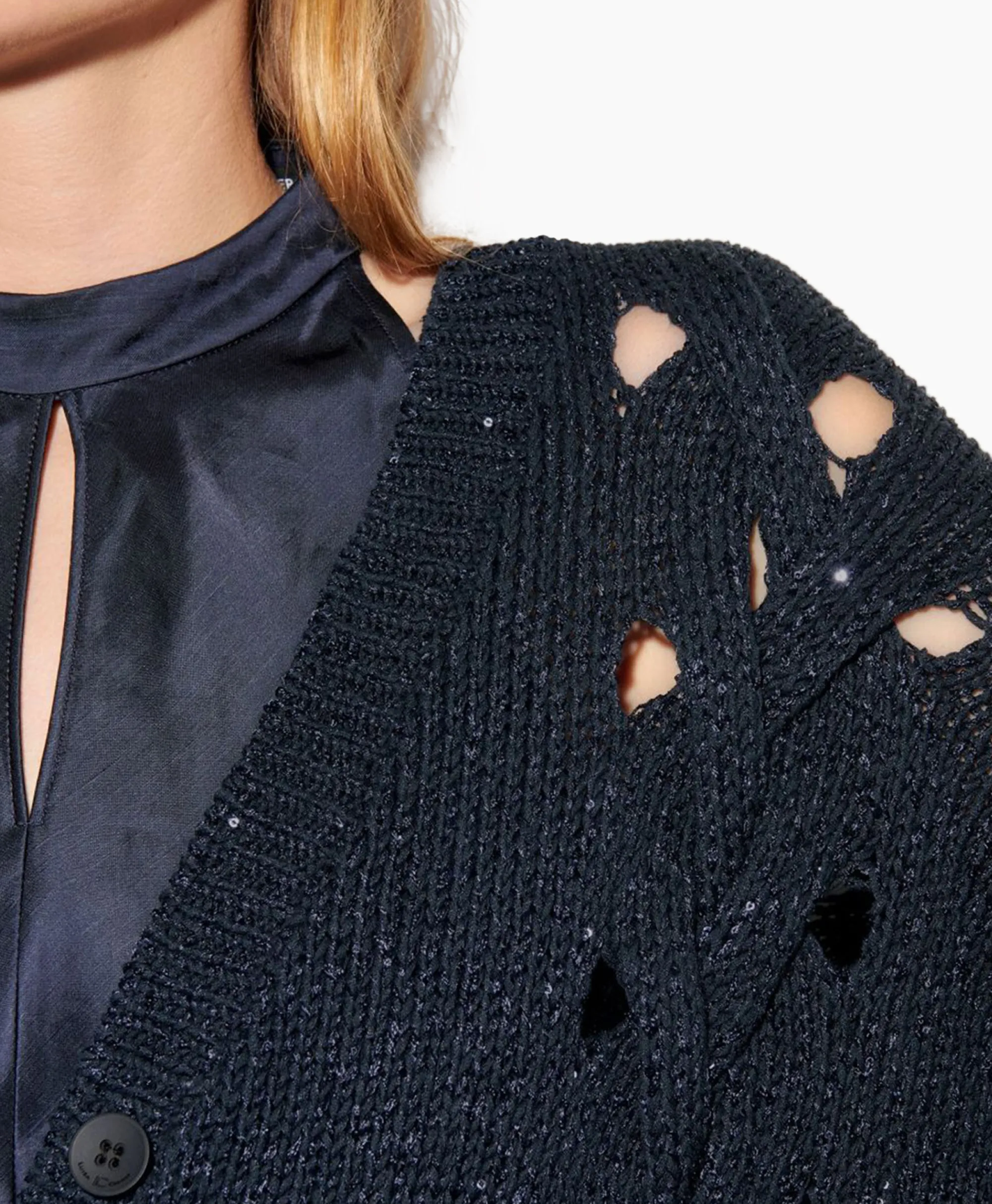 Luisa Cerano Vest 498220/5894-0 Donker Blauw*Dames Vesten