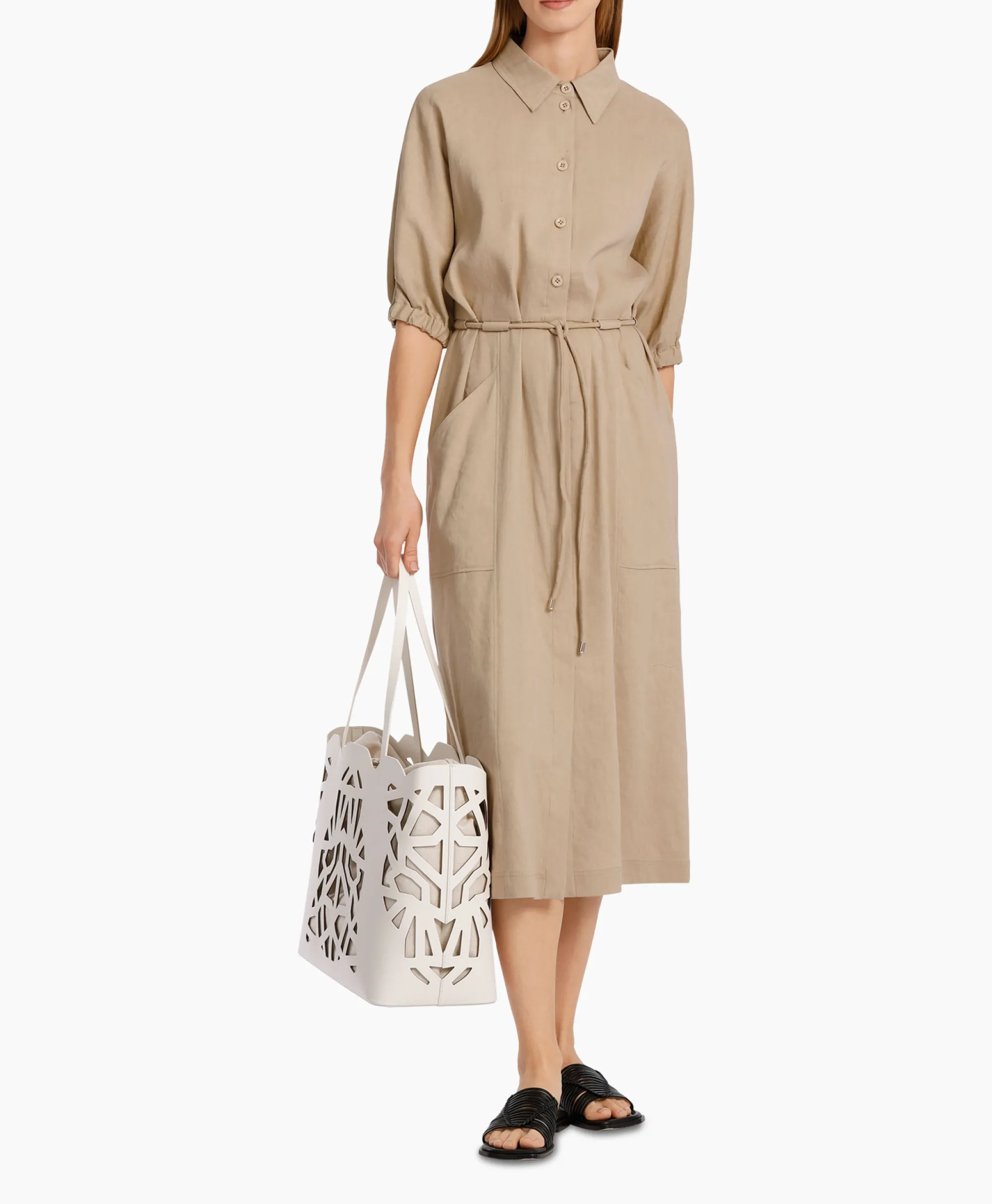 Marccain Collectie Jurk Wc 21.48 W47 Beige*Dames Bruiloftskleding
