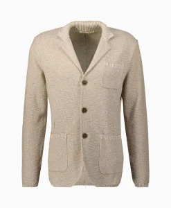 Maurizio Baldassari Jack Knit With Rib Details Beige*Heren Jassen